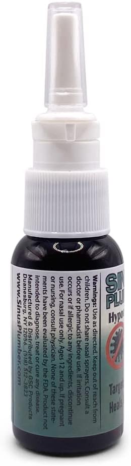 Sinus Plumber Antimicrobial Hypochlorous Acid Nasal Spray for Removing Bacteria, 1 Fl Oz